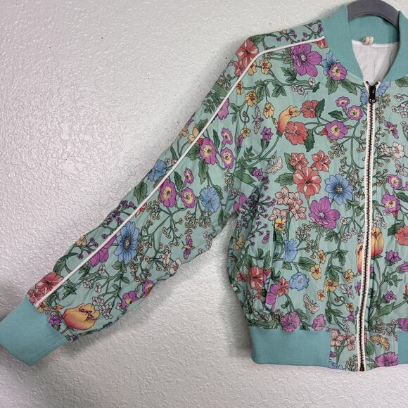 Spell Sayulito Jacket Womens XS Floral Bomber Zip Up Boho Cottagecore Chic Rayon - Picture 6 of 13